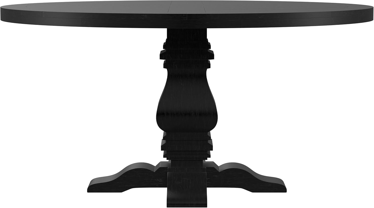 Coaster Home Furnishings - Florence - Pine Wood - Traditional Round Dining Table with Plank Top and Pedestal Base - Dining Room & Kitchen - 60 Inch - Black - 115530