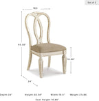 Signature Design by Ashley Realyn Dining Chairs, Set of 2, French Country