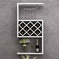 Modern Multifunctional Wine Rack, Practical Multi-Layer Wall Wine Rack, Bar Wall Decor, Suitable for Bar, Restaurant, Living Room(White)