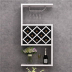 Modern Multifunctional Wine Rack, Practical Multi-Layer Wall Wine Rack, Bar Wall Decor, Suitable for Bar, Restaurant, Living Room(White)