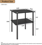 3 Piece Glass Coffee Table Set with 2-Tier Storage, Tempered Glass Living Room Table with Black Metal Legs and MDF Shelf, Modern End Tables for Small Space Apartment (1, Black)