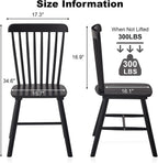 Dining Chairs Set of 4, Windsor Dining Chairs, Spindle Back Wooden Chair for Kitchen and Dining Room, Dining Room Chairs, Windsor Chairs Set (Black)