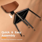 Dining Chairs Set of 2, Modern Armless Faux Leather Kitchen Chairs with Curved Back, Easy to Assemble & Clean for Dining Rooms, Cafes, Restaurants, and Small Spaces, Brown