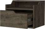 Floating Nightstand with Drawer and Dual-Shelf Display,for Small Spaces