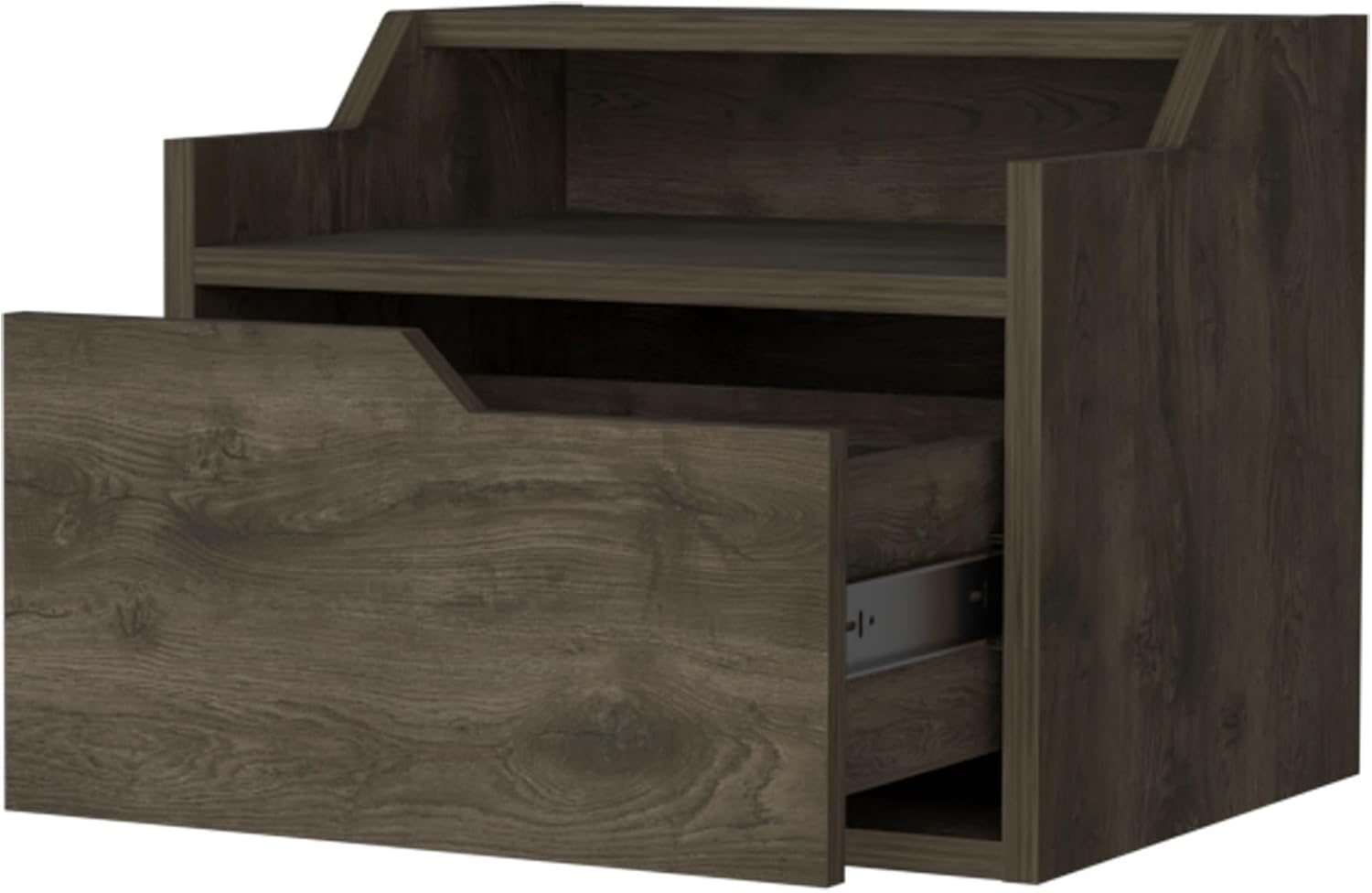 Floating Nightstand with Drawer and Dual-Shelf Display,for Small Spaces