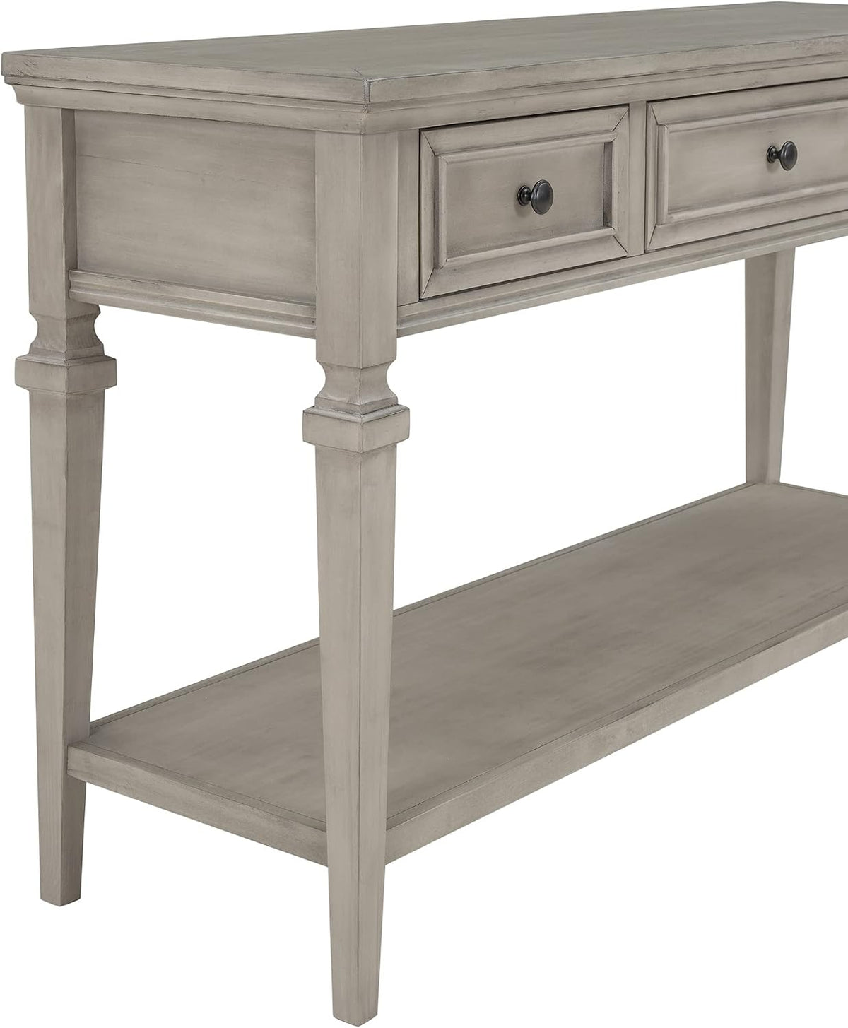 Knocbel 50" Retro Style Console Table Solid Wood Frame Sofa Table with Bottom Open Shelves and 3 Top Storage Drawers Entryway Table for Living Room, Coffee Bar, Hallway, Front Hall