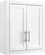 Crosley Furniture Savannah Wall Mounted Bathroom Storage Medicine Cabinet with Shelves, Snow