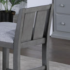 Lilola Home Graham 3-Piece Gray Finish Small Space Counter Height Dining Set with USB Charging Ports, Storage Shelves, and 2 Upholstered Chairs — Space-Saving Table & Chair Set for Apartments