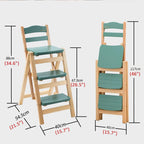 Height Foldable Stool Tall Stool,Solid wood Folding Bar Stool 3 Step Indoor Ladder Stool,Folding High Bar Counter Stool Portable Step Stool Chair ，Bathroom Storage Shelf for Adults Kitchen Outdoor(Gra