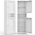 Eltean 67" Tall Narrow Storage Cabinet,Bathroom Cabinets | Narrow Pantry Cabinet with 3 Adjustable Shelves,Reversible Doors Opening,Kitchen Cupboard for Pantry,White (15.7" W)
