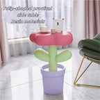 Resin Flower-Shaped Side Table, Distinctive End Table for Apartment Decor, Funky Coffee Table, Cute Small Nightstand for Bedroom, Living Room(Yellow)
