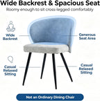 Dining Chairs Set of 6, Sturdy Metal Legs, High-Resilience Sponge, Non-Scratch Pads, for Kitchen, Dining Room, Living Room
