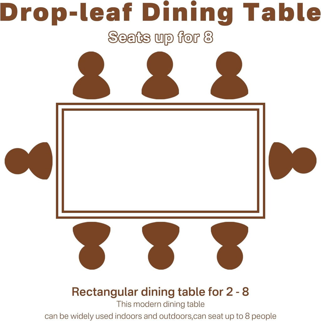 Folding Dining Table,Dining Room Table with Drawers,Industrial Extendable Table for 6-8 People,for Dining Room,Living Room,Restaurant,Saving Space