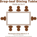 Folding Dining Table,Dining Room Table with Drawers,Industrial Extendable Table for 6-8 People,for Dining Room,Living Room,Restaurant,Saving Space
