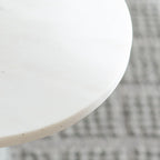 SAFAVIEH Home Collection - Paulon Round Side Table with White Marble Top & Cream Fluted Glass Base, Fully Assembled (ACC3216A)