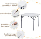 BOOSDEN 32 Inch Square Folding Table, Lightweight Card Table for Indoor Outdoor, Portable Utility Foldable Tables with Collapsible Legs, Plastic Table for Puzzles, Game, Crafting, Camping,Party,Picnic