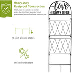 hogardeck 45 * 35 inch Metal Garden Trellis for Climbing Plants Flowers Outdoor,Heavy Duty,Black Coating Rustproof Trellis for Rose, Vegetable, Flowers, Perfect for Training Climbing Plants (1Pcs)
