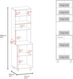 Kitchen Pantry with 2 Doors and 5 Shelves in White | Tall vertical design with 5 shelves for efficient kitchen storage
