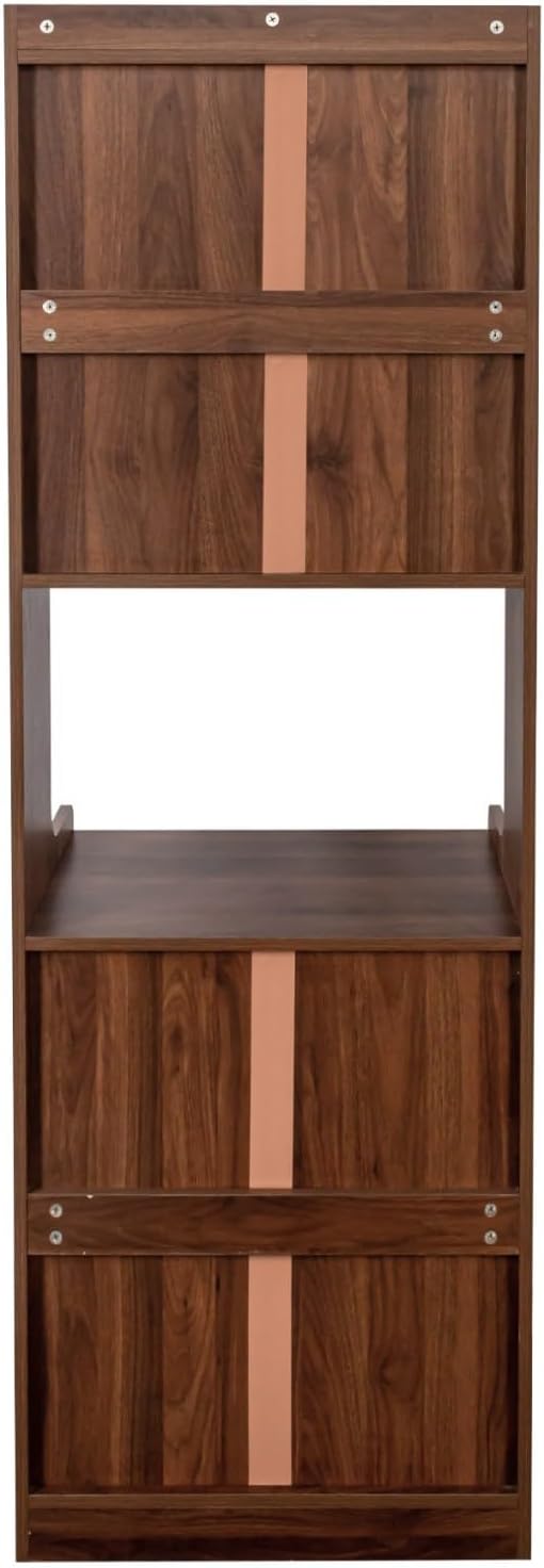 KEIKI 70.87" Tall Kitchen Pantry Storage Cabinet with Countertop, Glass Doors, Drawers, Microwave Stand and Shelves, Freestanding Wood Hutch Food Pantries Buffet Cupboard for Coffee Bar, Dining Room