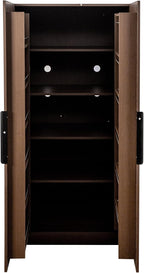 62.99" Kitchen Pantry Cabinet, Walnut Freestanding Buffet Cupboard with Doors & Adjustable Shelves, Tall Storage Cabinet for Kitchen, Dining Room & Living Room