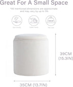 Get Set Style Modern Round Ottoman with Soft Padded Seat, Storage Vanity Stool for Makeup, Upholstered Footrest Stool Ottoman Foot Stool for Living Room, Bedroom