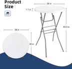 Byliable 28in Cocktail Folding Table, Round High Top Bar Height White Table | Portable Foldable Design with Removable Legs, Two Folding Methods, HDPE Tabletop, Indoor Outdoor for Parties, Patio, Events