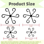 12 PCS Plant Stem Support, Plant Stakes for indoor Plants Plant Clips for Climbing Plants, Plastic Monstera Plant Support Accessories for Potted indoor Plant in Various Growth Stage(4 Sizes, 3 Colors)