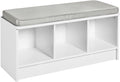 ClosetMaid 1631 Cubeicals 3-Cube Storage Bench, White with Gray Cushion