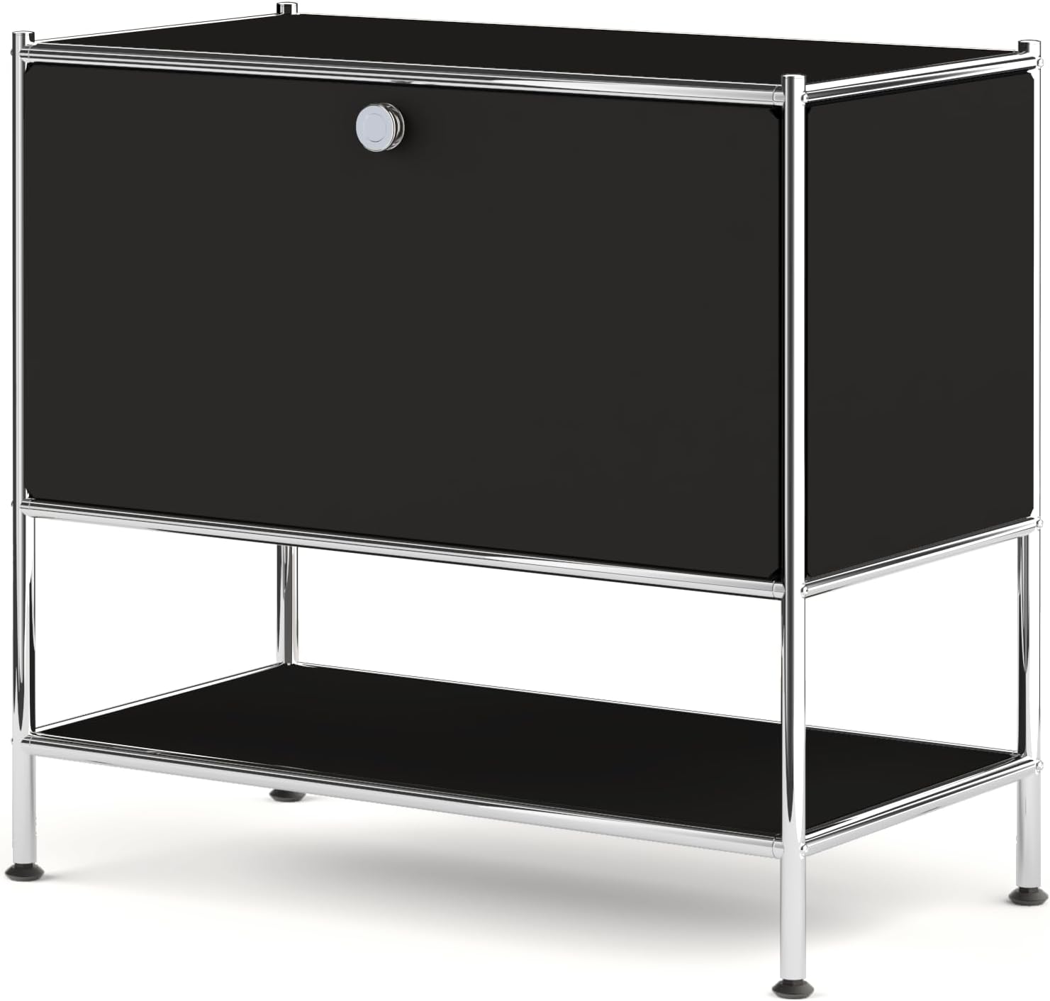 Metal Nightstand, Mid-Century Modern Bookshelf, Flap Door 27.5 | Sleek Modern Design,Space-Saving, Cube Storage Organizer, Bedside Table, Entryway Console for Home, Office, or Foyer