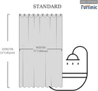 Furlinic Fabric Shower Curtain Liner,No Hooks Required,Waterproof Polyester Heavy Duty Bathroom Curtains with Weighted Hem Lead Wire,Teal Blue,Standard,72x72 Inch.