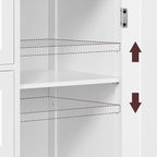 Yaheetech Small Bathroom Storage Cabinet with 4 Drawers & Door, White | Floor Cabinet Organizer for Hallway, Living Room, 3-Position Adjustable Shelf, Beadboard Detail, MDF, 12"D x 22"W x 32.5"H