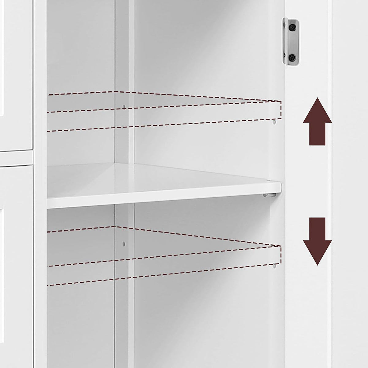 Yaheetech Small Bathroom Storage Cabinet with 4 Drawers & Door, White | Floor Cabinet Organizer for Hallway, Living Room, 3-Position Adjustable Shelf, Beadboard Detail, MDF, 12"D x 22"W x 32.5"H