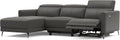 Valencia Andria 99.5" Reclining Leather Sectional Sofa, Reclining Couch with Left Hand Chaise | Italian Nappa 11000 Top Grain Leather | Power Reclining Seat with Adjustable Headrests - Cloudy Grey