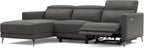 Valencia Andria 99.5" Reclining Leather Sectional Sofa, Reclining Couch with Left Hand Chaise | Italian Nappa 11000 Top Grain Leather | Power Reclining Seat with Adjustable Headrests - Cloudy Grey