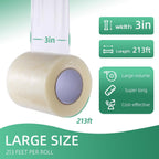 Greenhouse Repair Tape, 6.3 mil Thickness Greenhouse Plastic Tape, Clear UV Resistant Greenhouse Sheeting Coverings Film Tape(3inX213ft)