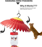 Squirrel Baffle Hummingbird Feeder Shade Cover Dome Shield Hang from Bird Feeders for Outdoors Squirrel Proof Protect Feed Red Yellow Attract Hummingbirds Moat Proof-14inch(Red)