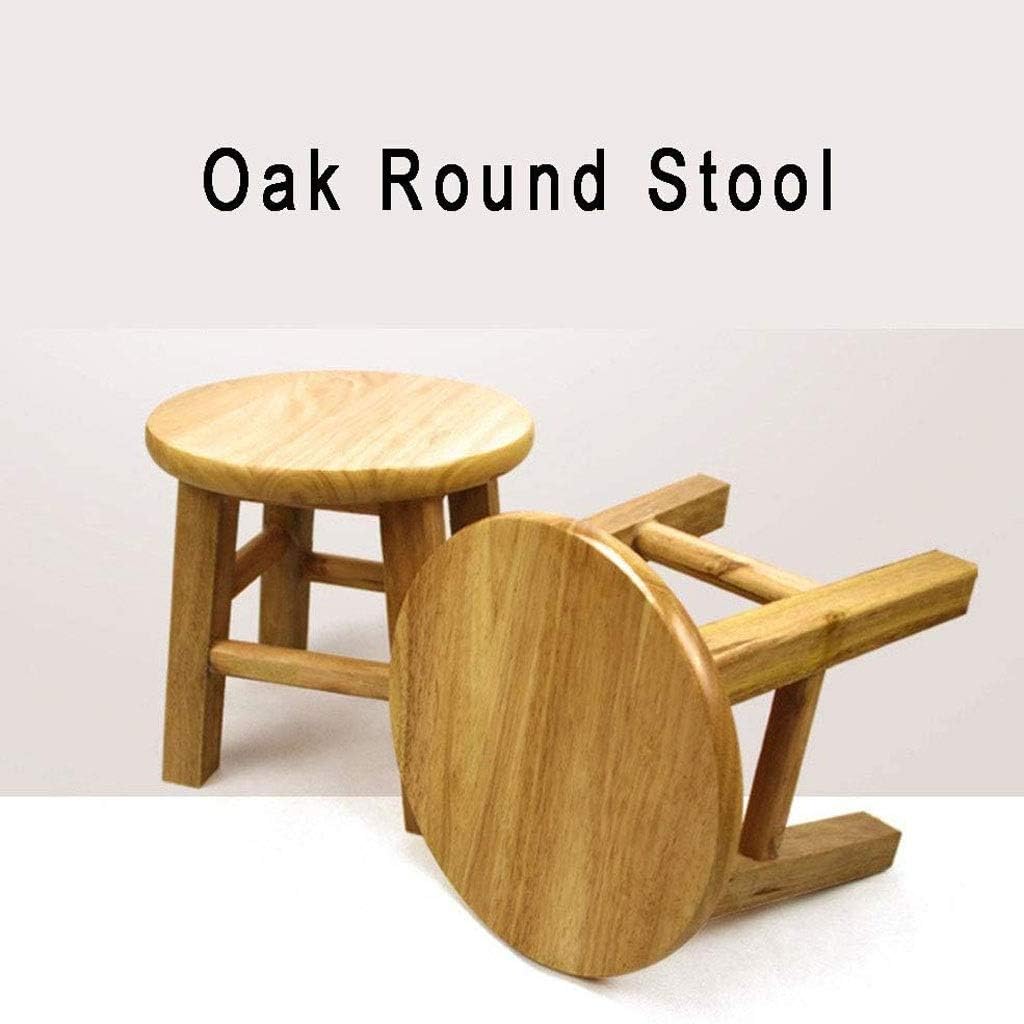 Footstool, Wooden Small Wooden Stools - and Fashionable Footstools, Compact and Lightweight Non-Slip Stools, Small Round Stools