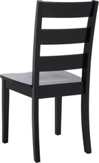 SAFAVIEH Home Collection - Silio Black Wood Ladder Back Dining Chair Set of 2, Classic Farmhouse Style Seating (DCH9213C-SET2)