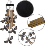 Garden Bee Wind Chimes Outdoor Indoor Decor - with 4 Tubes 4 Bells 5 Bees Wind Chime, Mobile Romantic Bee Wind Catcher, Bees Windchimes for Home, Mom Gifts, Balcony, Tree, Festival, Garden Decoration