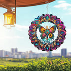 Cross Wind Spinner, Metal Wind Spinners Outdoor/Indoor, Cross Butterfly Hanging Garden Decor for Outside, Stainless Wind Spinners for Yard and Garden 10 inch 3D (25X24.95 CM)
