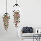 DILATATA Fake Hanging Plants Artificial Hanging Plants 22" Faux Wandering Jew Hanging Leaves Plant for Wall Shelf Home Indoor Outdoor Decor - 5 Pack