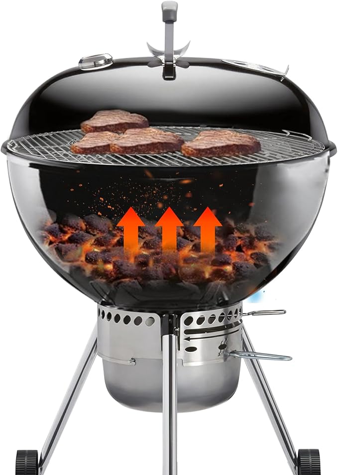 Grill Grates Replacement for Weber 8835, 22.5 inch Charcoal Grills, Kettle, Performer, Master-Touch, Charcoal Smoker, 21.5" Gourmet BBQ System Hinged Stainless Steel Cooking Grate Parts