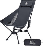 ONETIGRIS Tigerblade High Back Camping Chair with Pillow Design, Comfortable Widened Seat Folding Chair