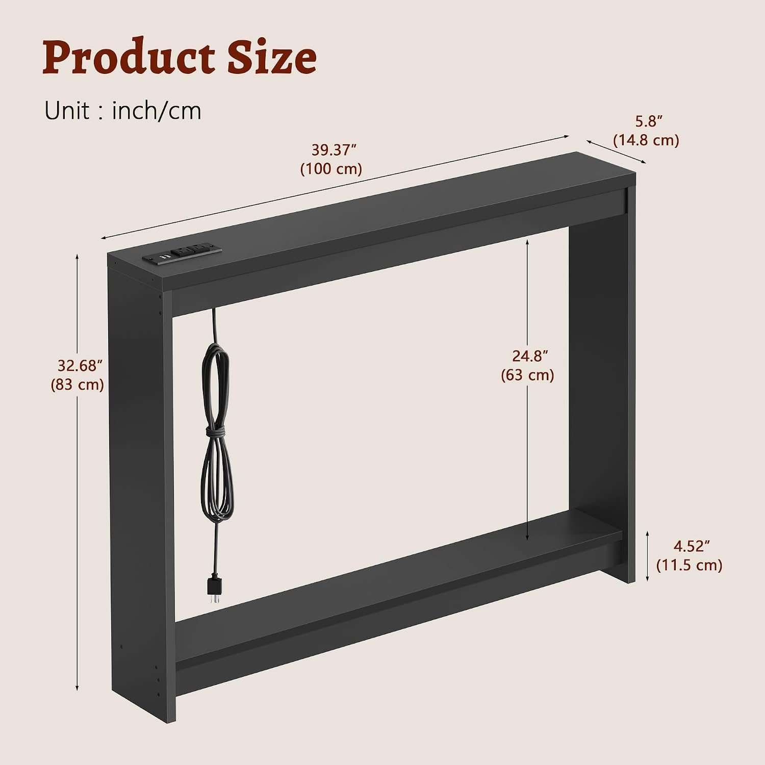 FAVOOSTY 39.4" Sofa Table Behind Couch Table Skinny Narrow Console Table for Living Room Hallway Entryway Entry Accent Table with Storage for Entrance Entry Way Small Space, Black