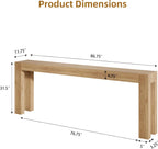 86.75" Extra Long Console Table for Entryway, Narrow Entryway Table | 11.75" Narrow Behind Couch Table, Long Tabletop, Wood Grain, Farmhouse Sofa Table for Living Room Hallway, Oak