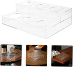 Garneck Acrylic Syrup Holder Multi Functional Wine Rack for Kitchen Coffee Bar Slot Organizer for Seasoning Bottles Coffee Syrup Stable Elegant Design