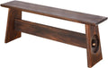 Farmhouse Skinny Narrow Entryway Bench, Rustic Dark Brown Wood | Multi‑purpose slim noodle accent bench for entryway, hallway, mudroom, bedroom, farmhouse rustic seating for compact spaces