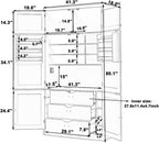 Kitchen Pantry Cabinet, Freestanding Tall Cupboard Storage Cabinet with Power Outlets, Adjustable Shelves and Door Shelves for Living Room, Kitchen (Grey)
