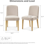 mopio Logan 5 Piece 4 Seater Upholstered Dining Table Set, Modern Farmhouse Solid Wood 4 Piece 59" Dining Table Set for Dining Room Kitchen