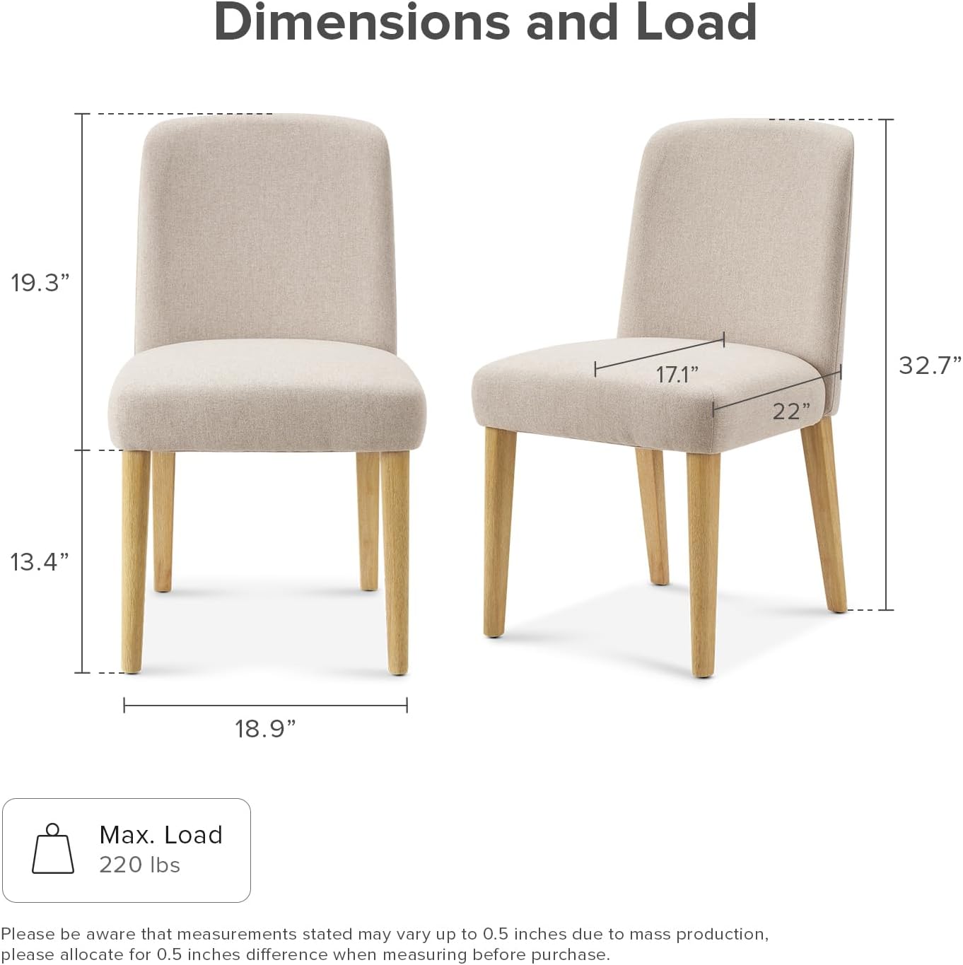 mopio Logan 5 Piece 4 Seater Upholstered Dining Table Set, Modern Farmhouse Solid Wood 4 Piece 59" Dining Table Set for Dining Room Kitchen